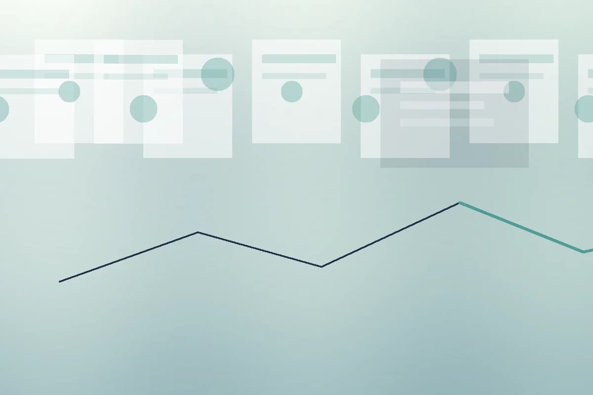 Editorial crypto note with charts and sticky notes